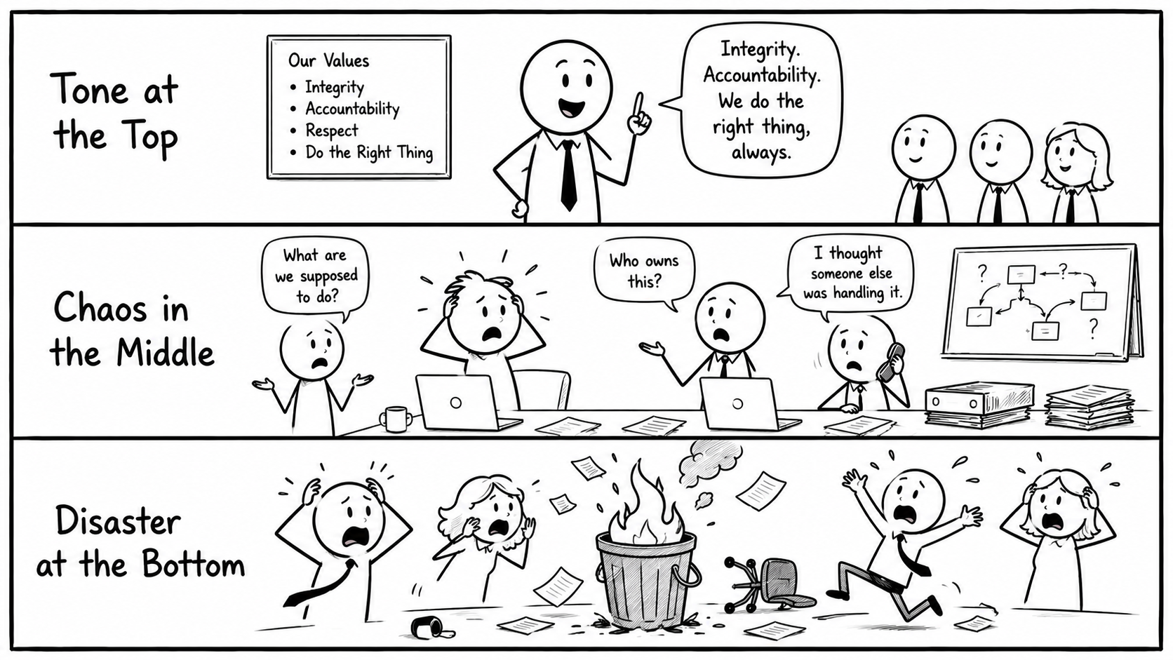 Comic strip for Tone at the Top